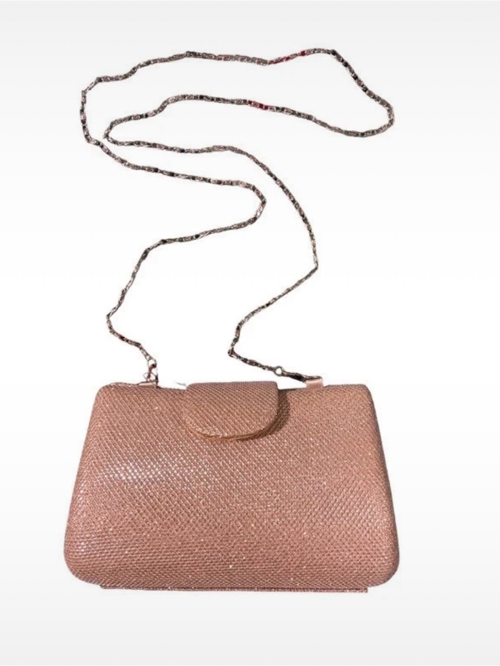 Sparkling Gold Evening Clutch with Chain Strap